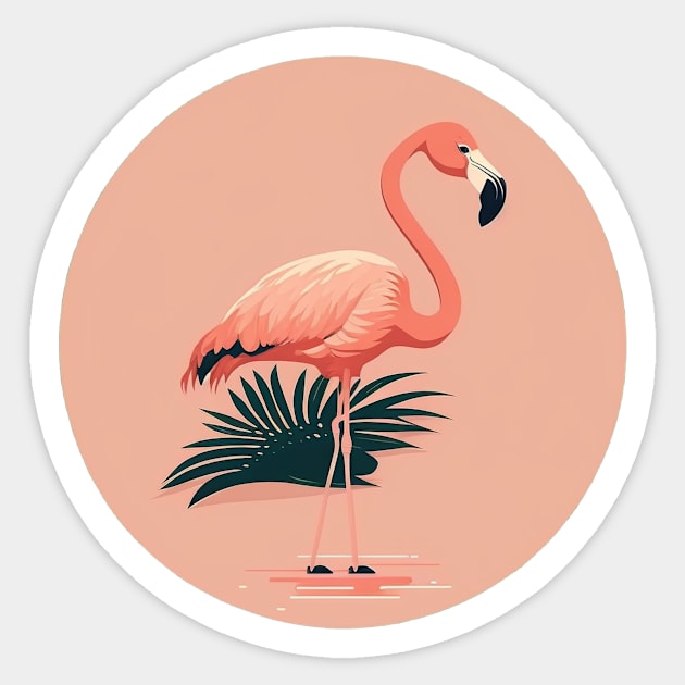 Pink Flamingo Minimal, Love Flamingos Sticker by logiamerch